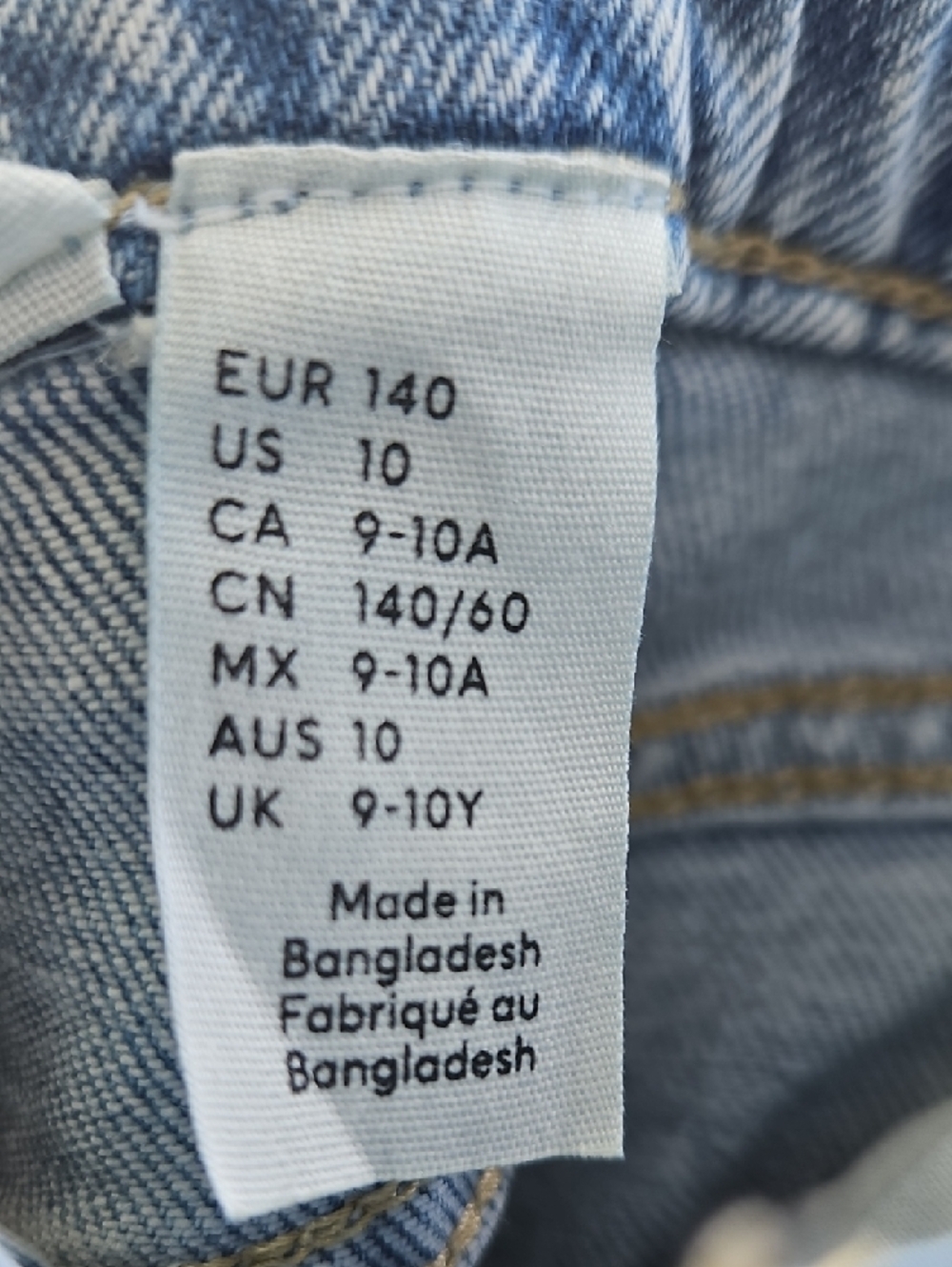 H&M Light Blue Wide-Leg Jeans with Ribbon Accents Girl 10 - Picture 6 of 6
